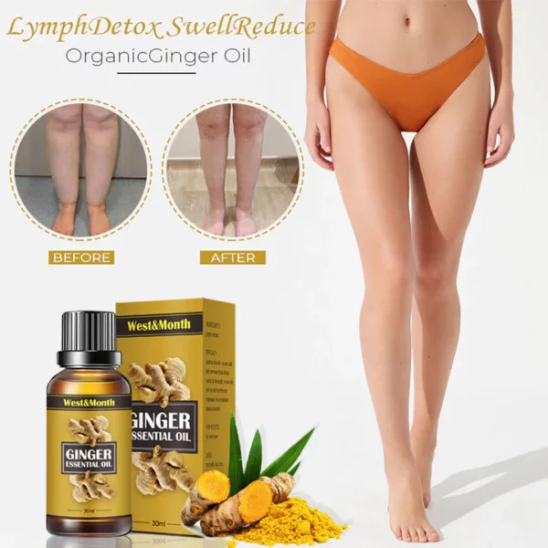 LymphDetox SwellReduce Organic Aceite de jengibre