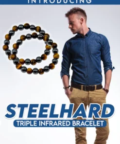 Men Steel Hard Triple Infrared Bracelet