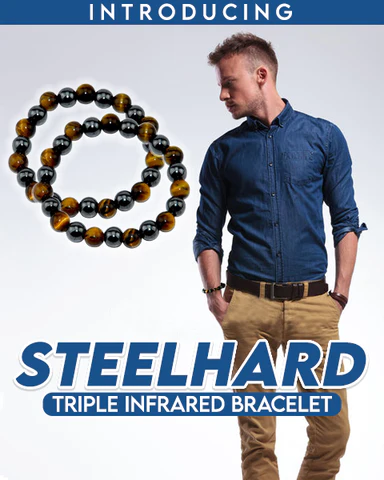 Pulsera de infrarrojos triple duro de acero para hombres