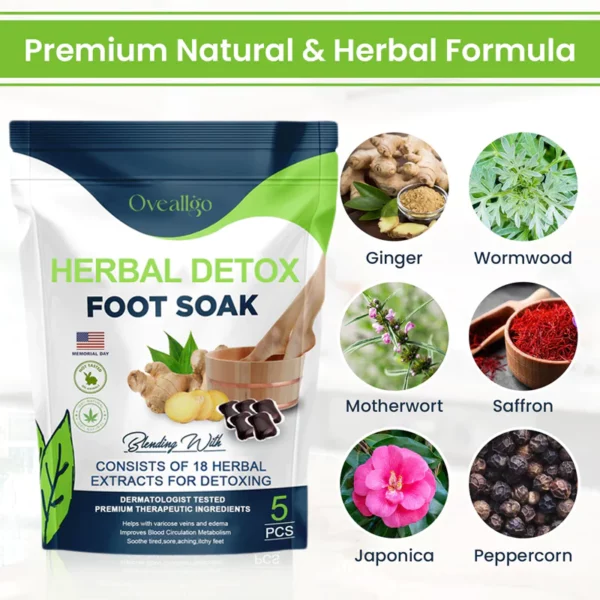 Oveallgo ™ Veġetali Detox Foot Soak Żibeġ