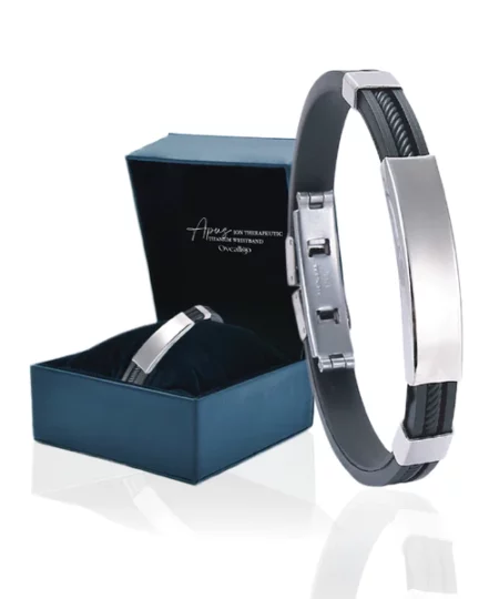 Oveallgo™ Apus Ion Therapeutic Lympunclog Titanium Wristband