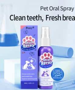 Petry® Teeth Cleaning Spray for Dogs & Cats, Eliminate Bad Breath, Targets Tartar & Plaque, Without Brushing