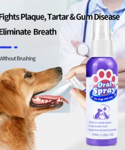 Petry® Teeth Cleaning Spray for Dogs & Cats, Eliminate Bad Breath, Targets Tartar & Plaque, Without Brushing