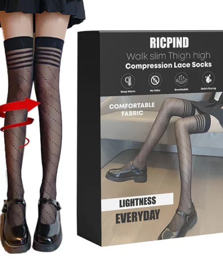 Ricpind WALKSLIM ThighHigh Compression LaceSocks