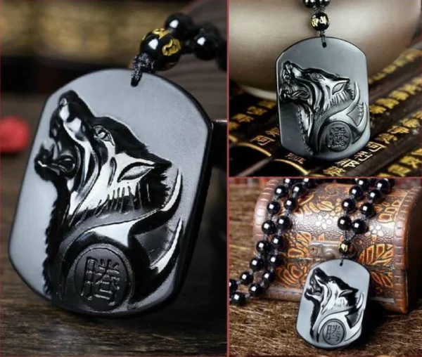 Chekwaa anụ ọhịa wolf Obsidian olu