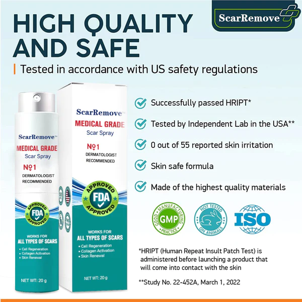 ScarRemove™ Advanced Narbenspray für alle Arten von Narben – insbesondere Aknenarben, Operationsnarben und Dehnungsstreifen