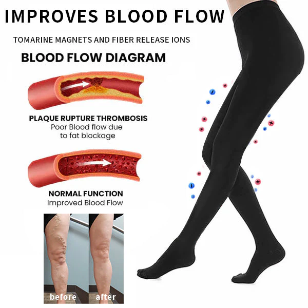 Medias de seda elásticas moldeadoras de cuerpo de iones de turmalina UltraSLIM