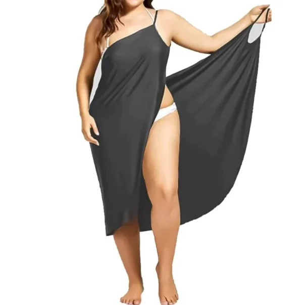 Vestido de seda informal suelto de playa para mujer