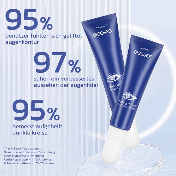 flysmus™ BIGEYES Straffende Creme zur Diffiniad gan Augenlider