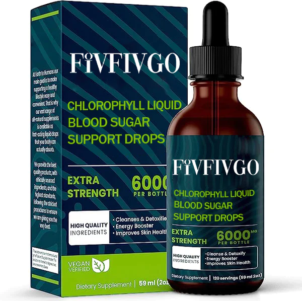 Fivfivgo ™ טשלאָראָפילל פליסיק נאַטירלעך דעטאָקס און בלוט צוקער שטיצן דראָפּס