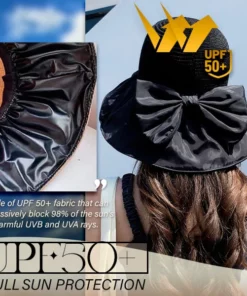 Alternative view of Foldable Anti-UV Ribbon Pouch Sun Hat