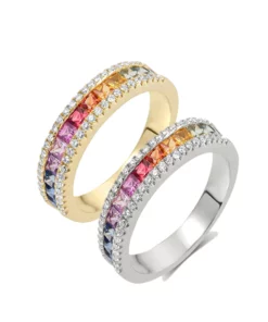 Alternative view of Rainbow Tourmaline Spinning Ring