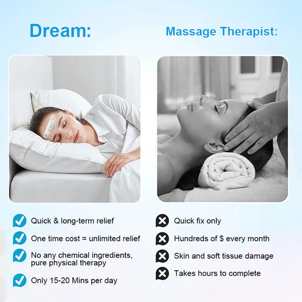Masaxe do sono Dream™ TENS+ para aliviar a dor de cabeza