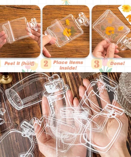 Easy-press Dried Flower Bookmark Sticker Set