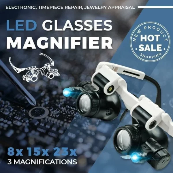 LED Glasses Magnifier