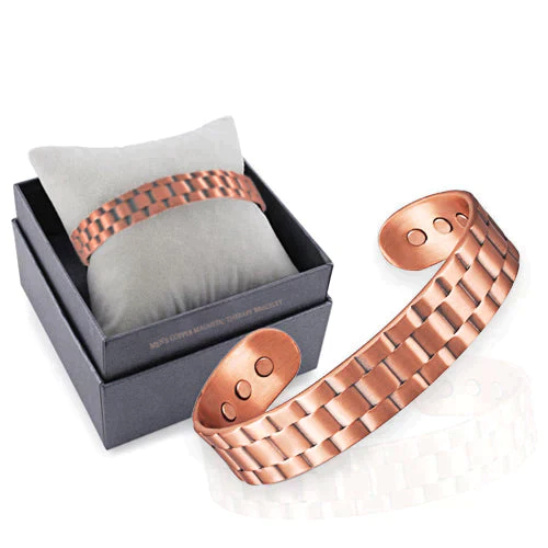 Brazalete de cobre puro con terapia súper magnética de iones bionegativos