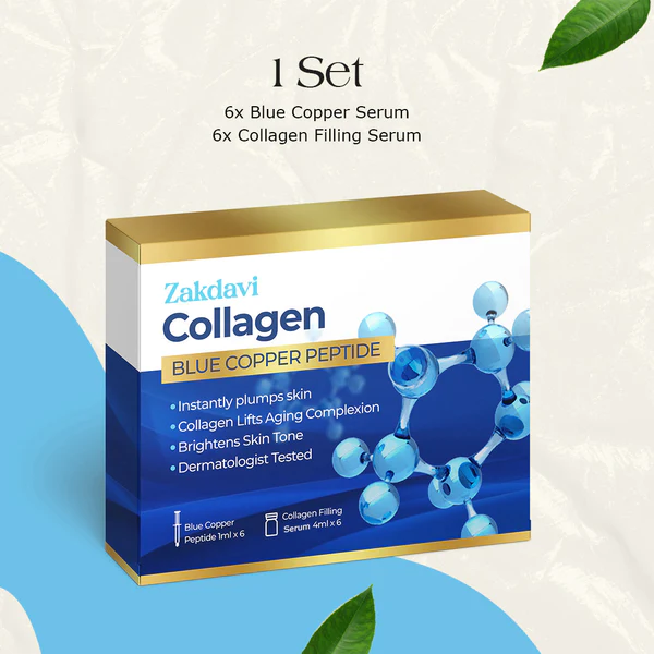 Set de sérum de péptido de cobre azul de coláxeno Zakdavi™
