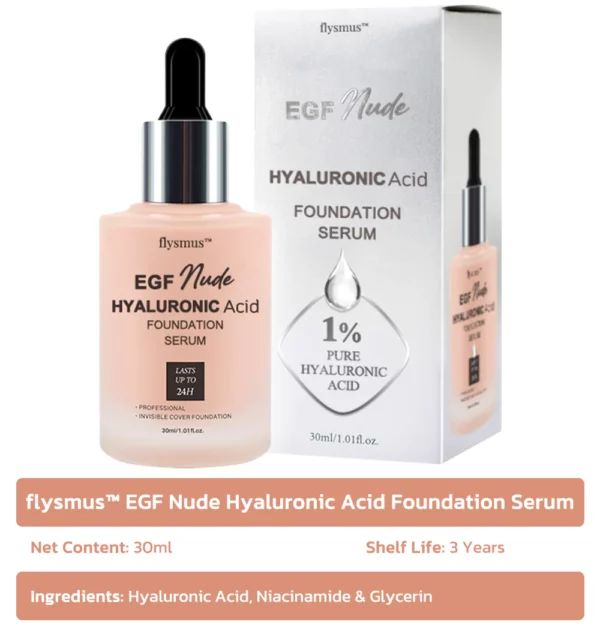 flysmus™ EGF Nude Hyaluronic Acid Foundation Serum