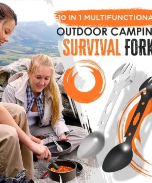 Garfo de supervivencia para acampar ao aire libre multifuncional 10 en 1
