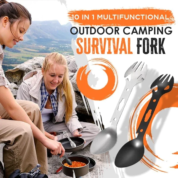 10 Sa 1 Multifunctional Outdoor Camping Survival Fork