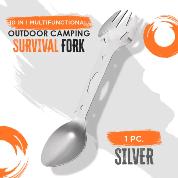 10 Sa 1 Multifunctional Outdoor Camping Survival Fork