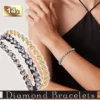Bracelets en diamant cœur en or 14 carats