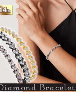 14K Gold Heart Diamond Bracelets