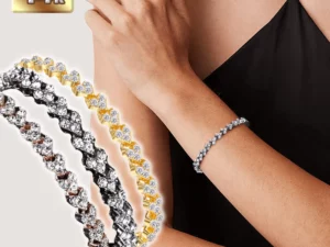 14K Gold Heart Diamond Bracelets