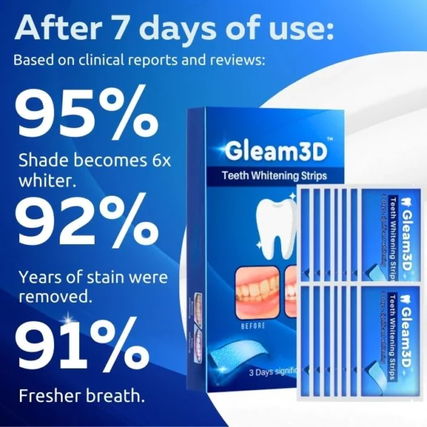 Gleam3D™ દાંત સફેદ કરવાની પટ્ટીઓ