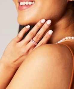 Iconic Nina Gold Ring in Pink Crystal