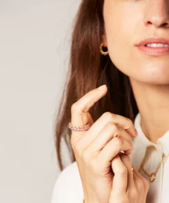 Iconic Nina Gold Ring in Pink Crystal