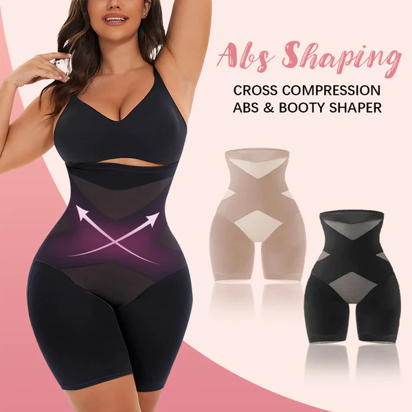 Cross Compression Abs & Booty Shaperwear med høy midje