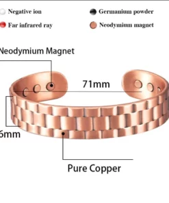 Alternative view of MenhealTM Pure Copper Magnetic Therapy Bioion Bracelet