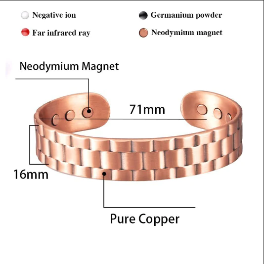 MenhealTM Pure Copper Magnetic Therapy Bioion Bracelet - Image 2