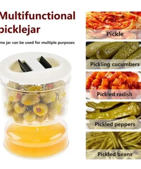 Pickle and Olives Jar Container with Strainer