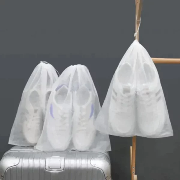 Sacos de armazenamento de sapatos com cordão reutilizáveis
