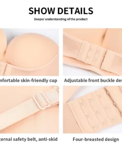 Strapless Front Buckle Lift Bra