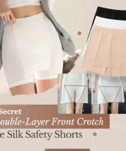 VSecret Double-Layer Front Crotch Ice Silk Safety Shorts