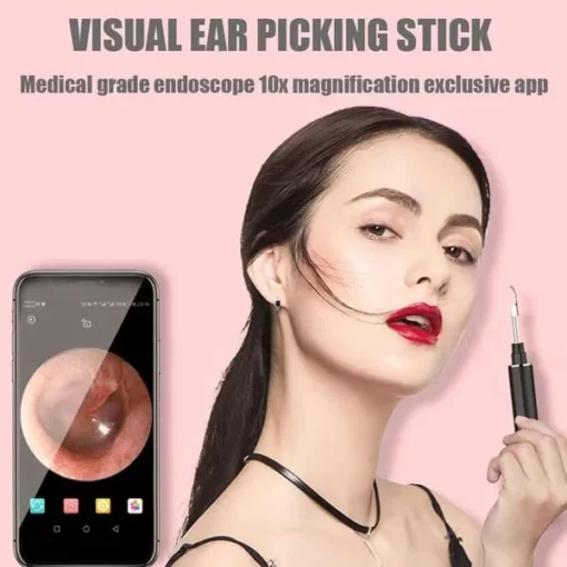 Clean Earwax-Wi-Fi Visible Wax Removal Spoon USB 1296P HD Load Otoscope
