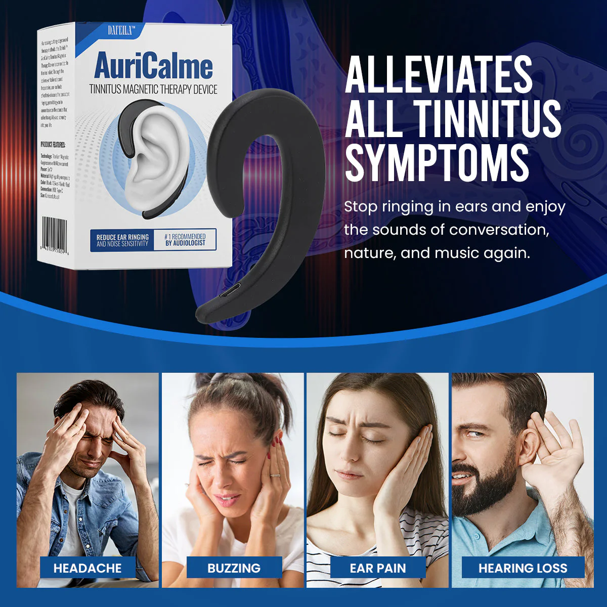 Dafeila™ AuriCalme Tinnitus Magnetic Therapy Device