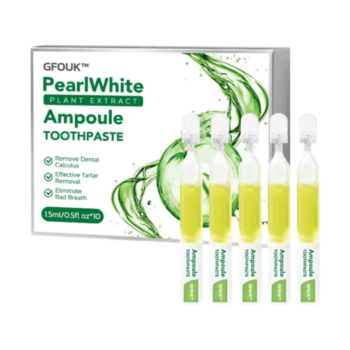 GFOUK™ PearlWhite растителен екстракт, ампула за отстраняване на зъбен камък, паста за зъби