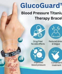 Titanový terapeutický náramek GlucoGuard™ pro léčbu krevního tlaku