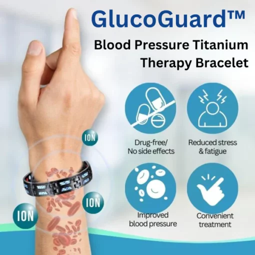 Pulsera de terapia de titanio para la presión arterial GlucoGuard™