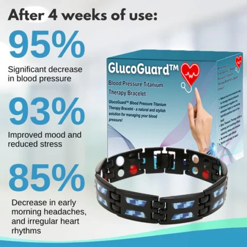 GlucoGuard™ બ્લડ પ્રેશર ટાઇટેનિયમ થેરપી બ્રેસલેટ