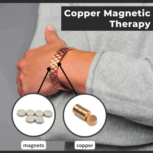 Pulseira de terapia magnética LunaLoom™ de cobre puro