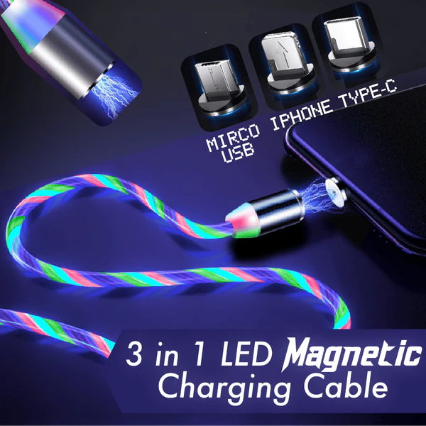 3 in 1 LED Cable Magnetic Charging