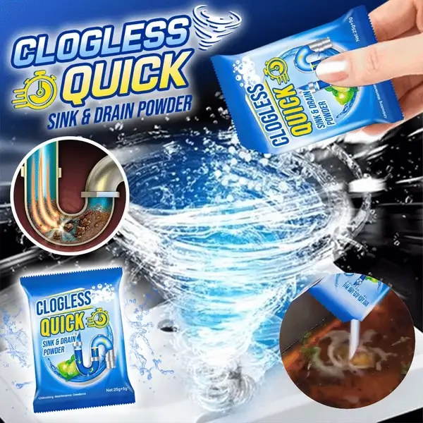 GFOUK™ Clogless Quick Sink සහ Drain Powder