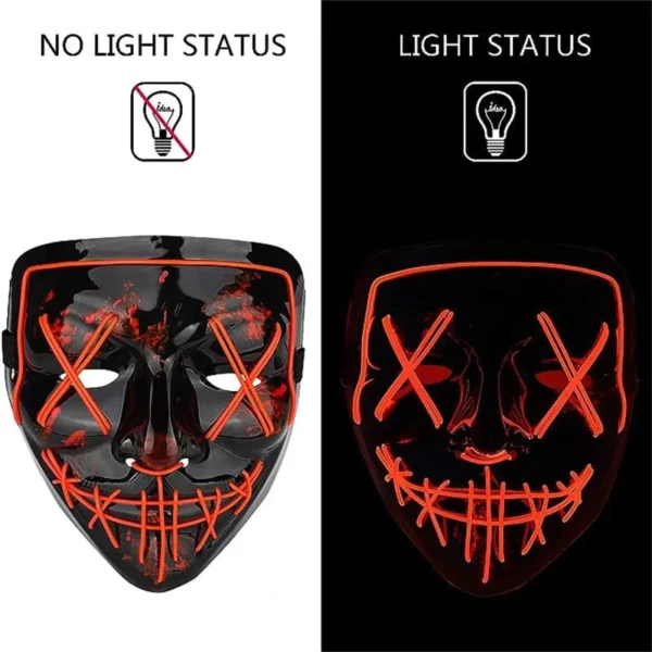 Halloweenowa maska ​​świecąca LED LumoMas™