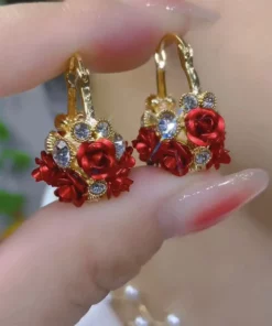 Lymphatische Aktivität Hoop-Rosen-Ohrringe