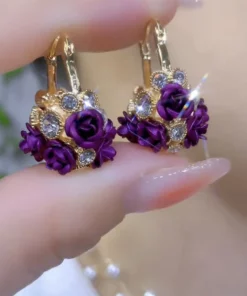 Lymphatische Aktivität Hoop-Rosen-Ohrringe